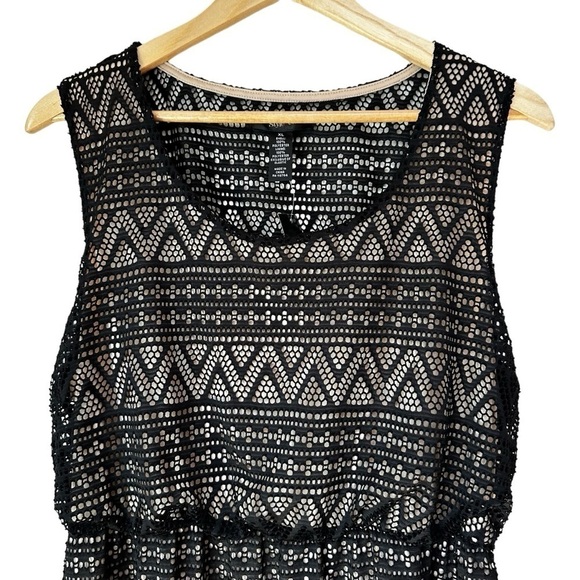 Style & Co. Women's Illusion Cape Town Sleeveless Maxi Dress Black Size XL - Picture 6 of 14